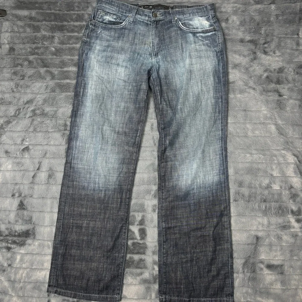 Joes Jeans Rebel Mens 34 Straight Leg Distressed Gradient Blue Denim Made in USA